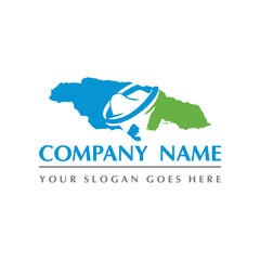 jamaica map and teeth dental care symbol logo vector