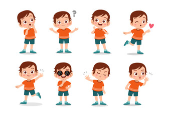kid child expression vector illustration set bundle