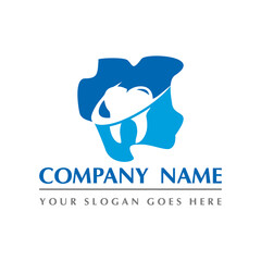 suriname map and teeth dental care symbol logo vector