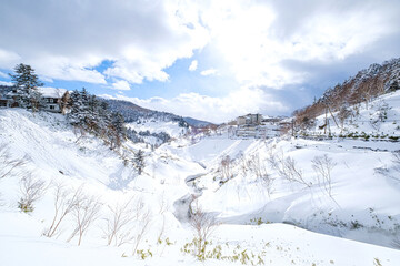 Fototapeta na wymiar 【群馬県】冬季の万座温泉