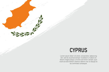 Grunge styled brush stroke background with flag of Cyprus