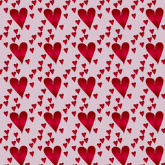 Red heart seamless pattern wallpaper eps vector background