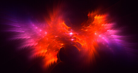 Fototapeta premium 3D rendering abstract colorful fractal light background