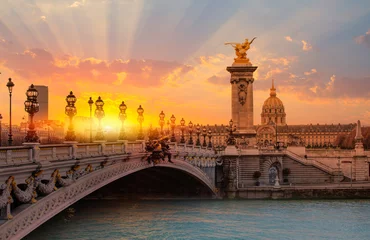 Papier Peint photo Pont Alexandre III Alexandre III Bridge - Paris, France
