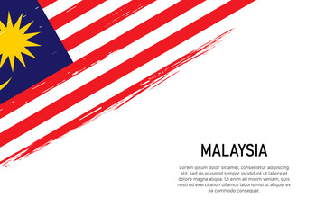 Grunge styled brush stroke background with flag of Malaysia