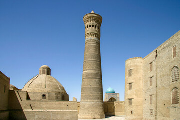 Fototapeta na wymiar Brick Kalan minaret in Bukhara, Uzbekistan