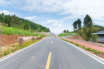 new asphalt road in the country