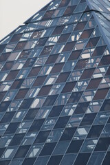 Portrait of China Beijing CCTV office building close-up