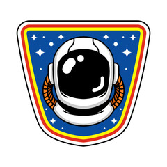Retro space badge logo design