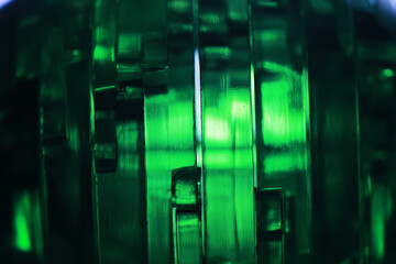 The concept design, abstract green geometric background, architectural glass construction