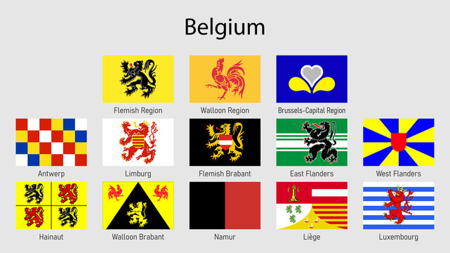 Flags of the regions of Belgium, All Belgian provinces flag collection