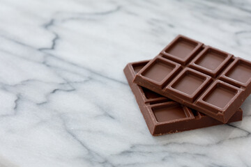 大理石の台の上で割った板チョコレート
