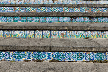 Stairway with polychrome ceramic tiles from Caltagirone Sicilia