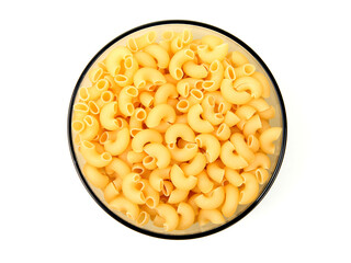 italian pasta in a plate on a white plate. flour products and food in cooking