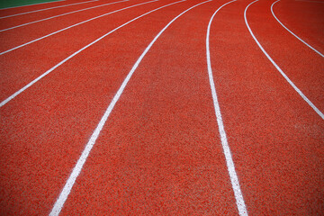 A picture of a red plastic track