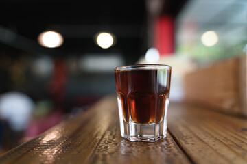 Cup of dark coffee shot or espresso