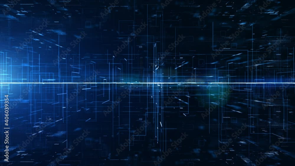 Poster digital abstract background, digital cyberspace with particles and digital data network connections.