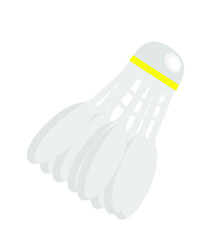 badminton shuttlecock white on isolated background in cartoon style flat