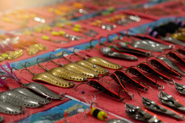 Fishing lures in the store	
