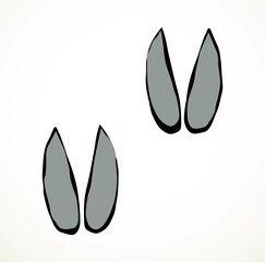 Sheep foot print. Vector drawing