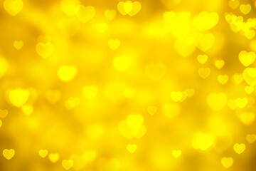 Yellow heart of Valentine background