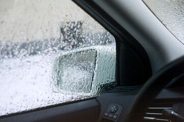 Frosty car window