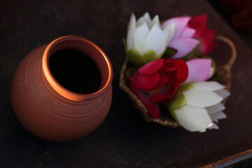 Pink lotus in the pond