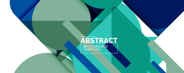 Clean minimal geometric abstract background with triangles and circles. Vector illustration for covers, banners, flyers and posters and other designs