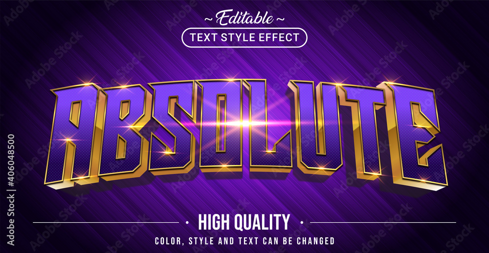 Aufkleber Editable text style effect - Absolute text style theme.