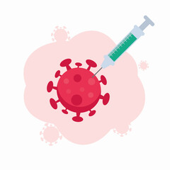 Covid-19 coronavirus vaccine vector illustration design concept. Vaccination against coronavirus disease background