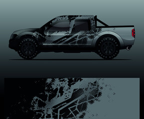 Naklejka premium Truck decal graphic wrap vector, abstract background