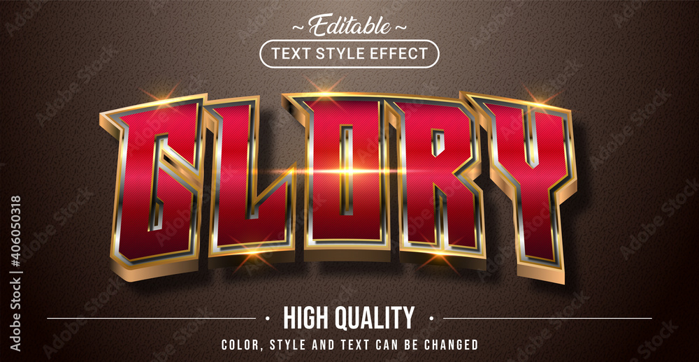 Poster editable text style effect - glory text style theme.