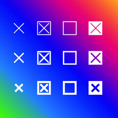 Set of cross or close icon
