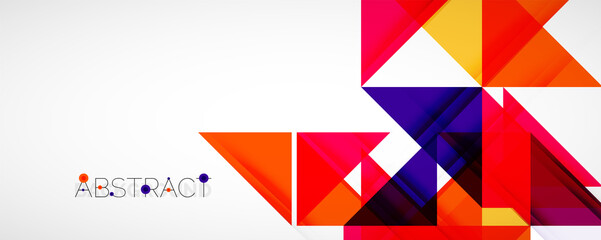 Set of vector triangle geometric backgrounds. Vector illustration for covers, banners, flyers and posters and other designs