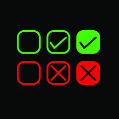 Set of yes and no icon
