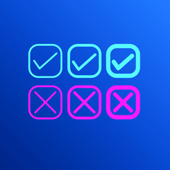 Set of yes and no icon

