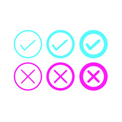 Set of yes and no icon
