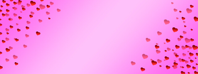 Valentine's Day abstract pink background with hearts and text space