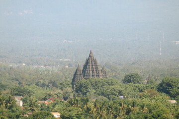 Aerial view of Prambanan Temple in Yogykarta, Indonesia