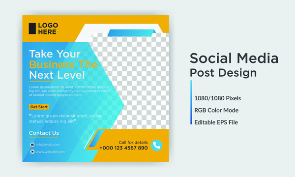 Corporate business social media post banner design template