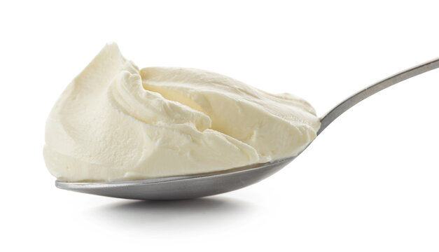 spoon of cream cheese