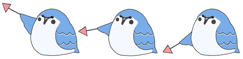 指示棒で主張するカワイイスズメ（青色）