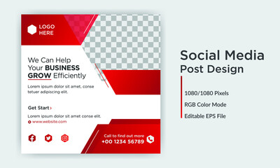 Corporate business social media post Banner design template