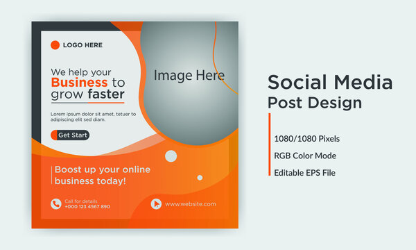 Corporate business social media post Banner design template