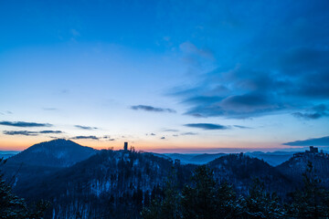 sunset over the mountains