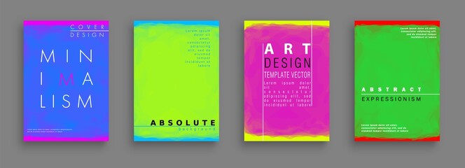 Minimalistic art. Cover design. Abstract painting style. Colorful background geometric patterns.