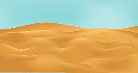 Sandy desert landscape background vector illustration