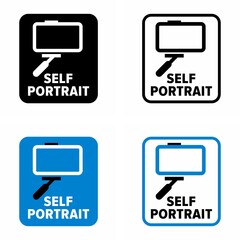 "Self portrait" device application information sign