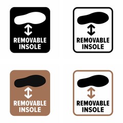 "Removable insole" orthopedic footbed information sign