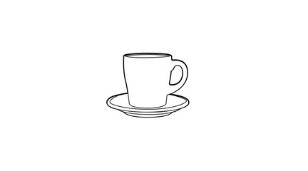 Vector isolated Illustration of a Coffee Cup. Black and White Coffee Cup Icon